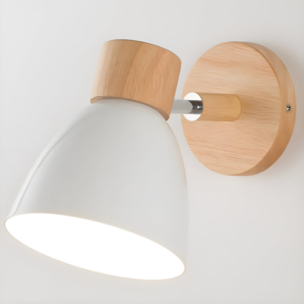 Wooden Nordic Wall Lamp with Adjustable Lighting - Cozy Bedroom Fixture 1