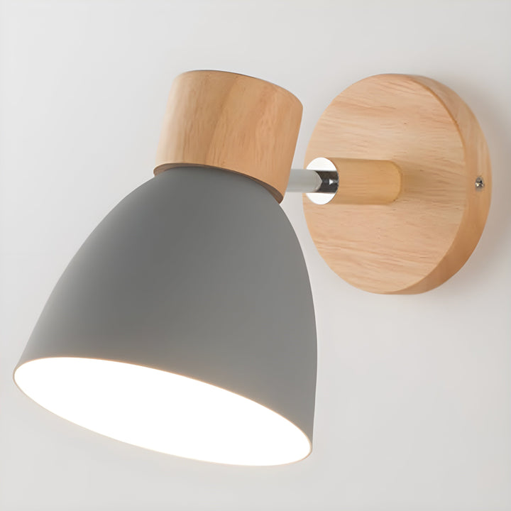 Wooden Nordic Wall Lamp with Adjustable Lighting - Cozy Bedroom Fixture 2