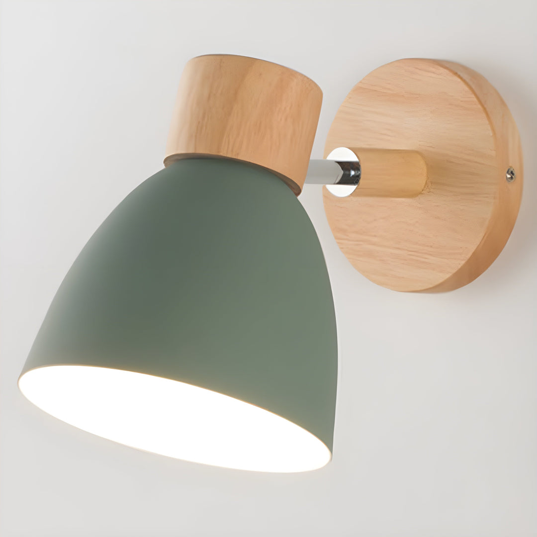 Wooden Nordic Wall Lamp with Adjustable Lighting - Cozy Bedroom Fixture 5