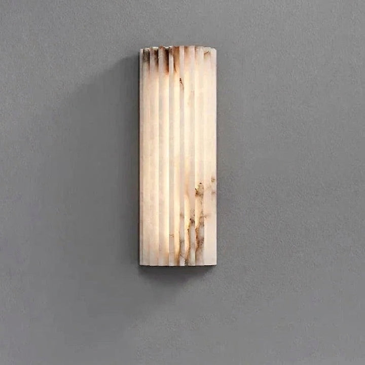 Marble wall lamp copper finish alabaster sconce 30cm