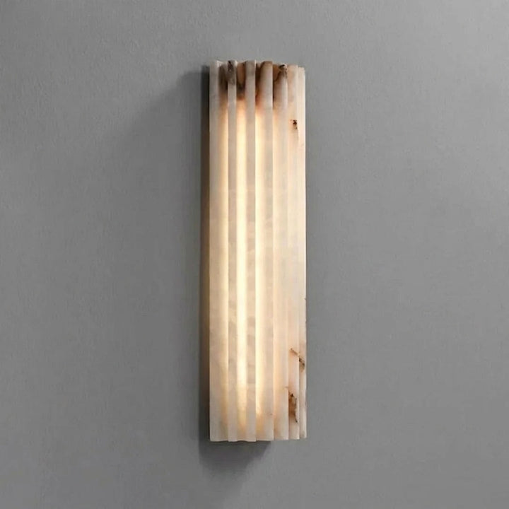 Marble wall lamp copper finish alabaster sconce 45cm