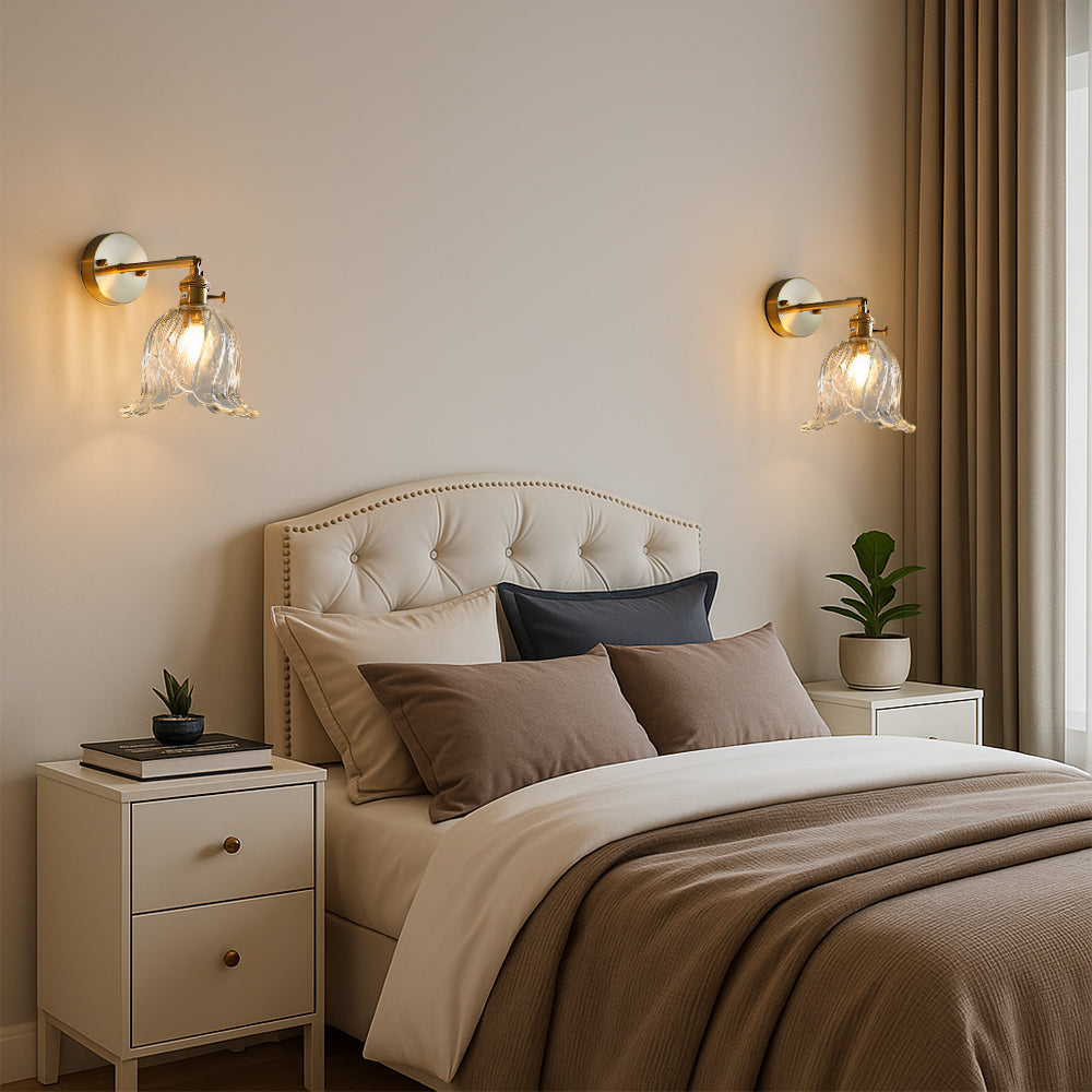 Vintage Flower Glass Wall Light - View 2