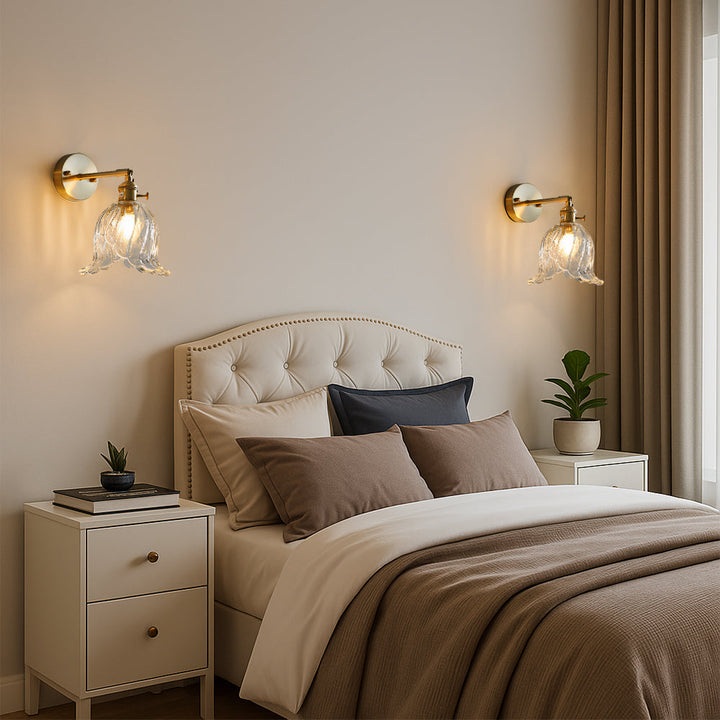 Vintage Flower Glass Wall Light - View 2